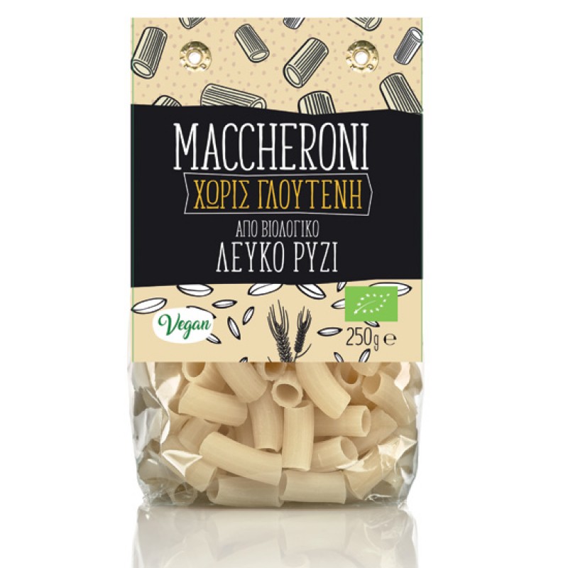 GREEN BAY Maccheroni από Λευκό Ρύζι Χωρίς Γλουτένη (250γρ)