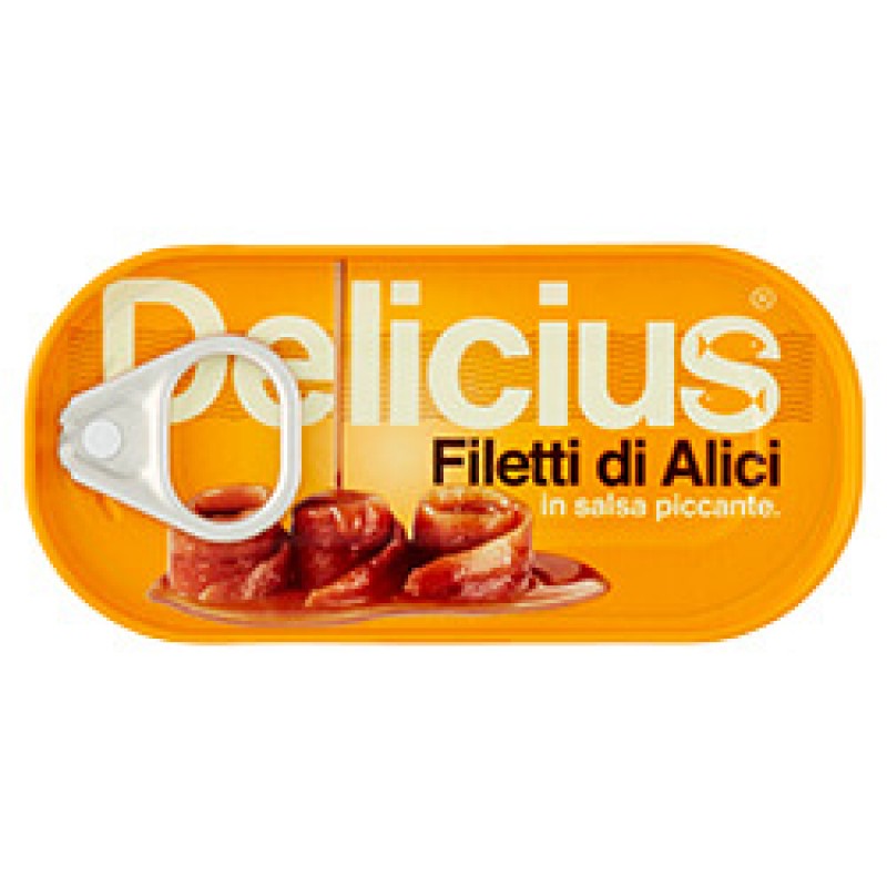 Delicius Anchovy Fillets in Spicy Sauce 50gr Τρόφιμα