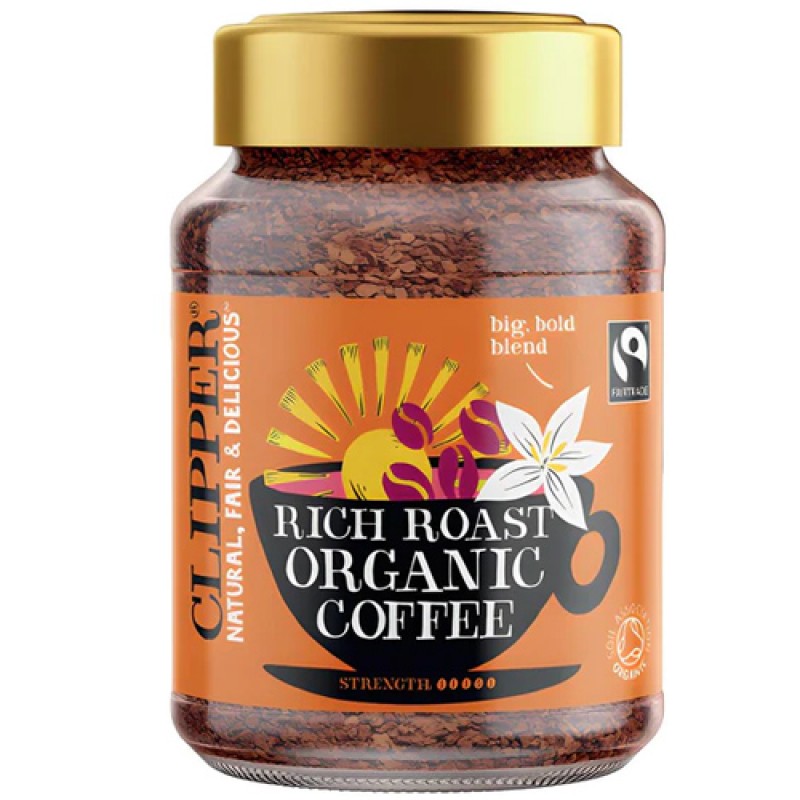 Clipper Fairtrade Βιολογικός Στιγμιαίος Καφές 'Rich Roast' (100γρ) Τρόφιμα