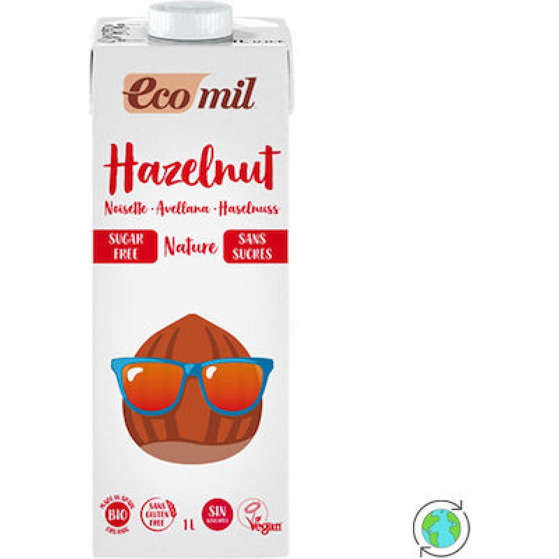 Ecomil Βιολογικό Φυτικό Γάλα Φουντούκι Χωρίς Ζάχαρη 1000ml Τρόφιμα